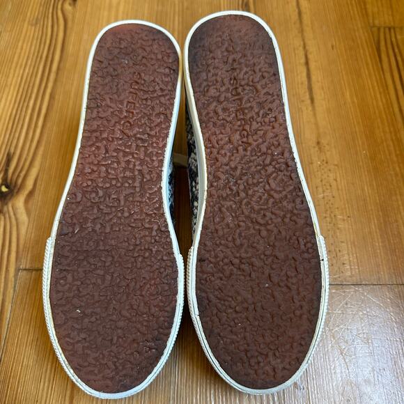 Superga gray cream snakeskin upper platform lace low top sneakers SIZE 7 - Picture 5 of 6